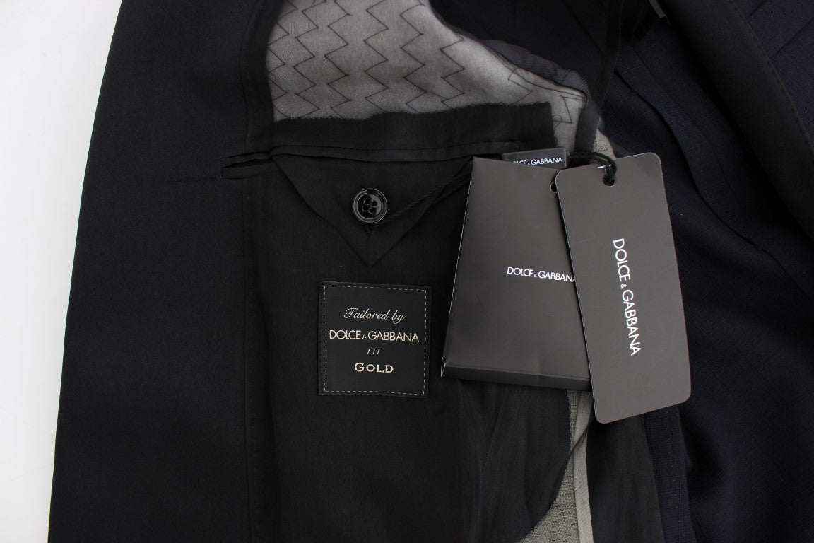 Blauer, schmal geschnittener GOLD-Blazer aus Wolle