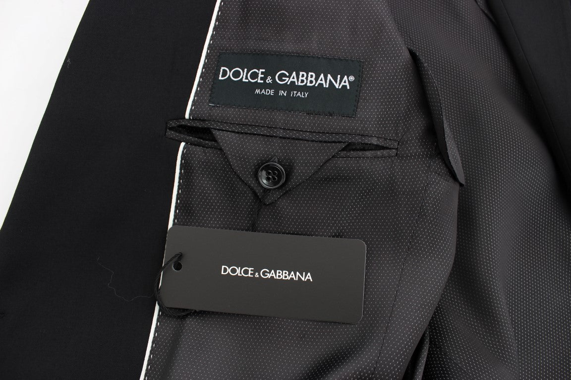 Schwarzer schmal geschnittener Wollblazer