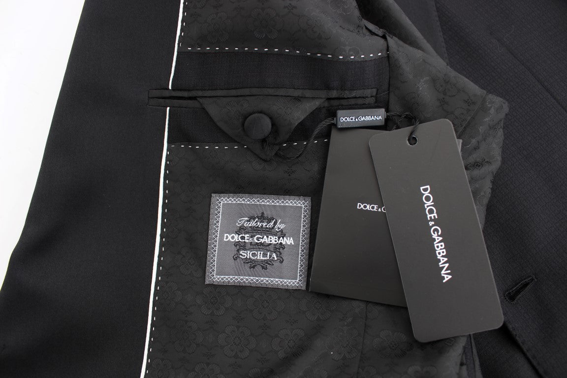 SICILIA Blazer aus schwarzer Wollseide