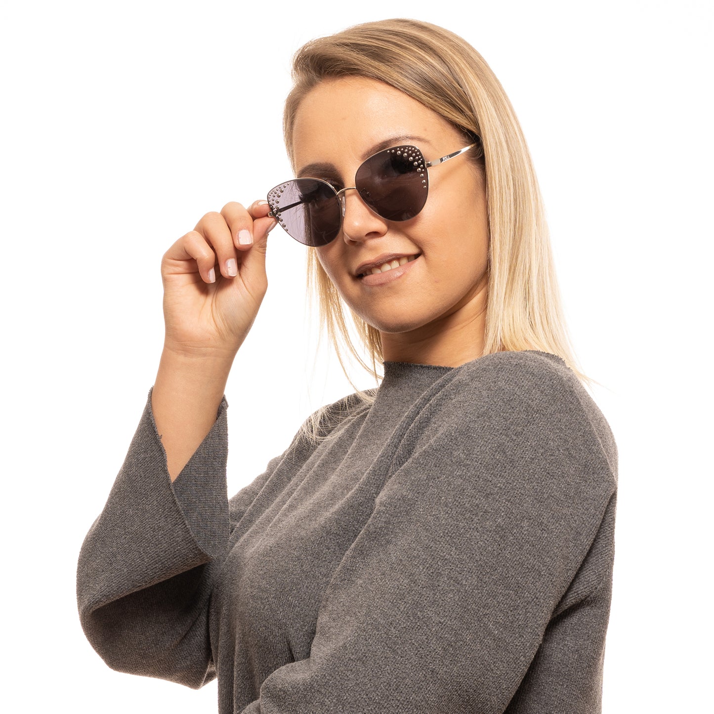 Silberne Frauen-Sonnenbrille