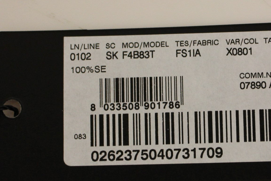 Brauner geblümter gerader Seiden-Vollrock