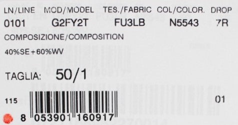 Blauer Slim Fit Blazer aus Wolle und Seide