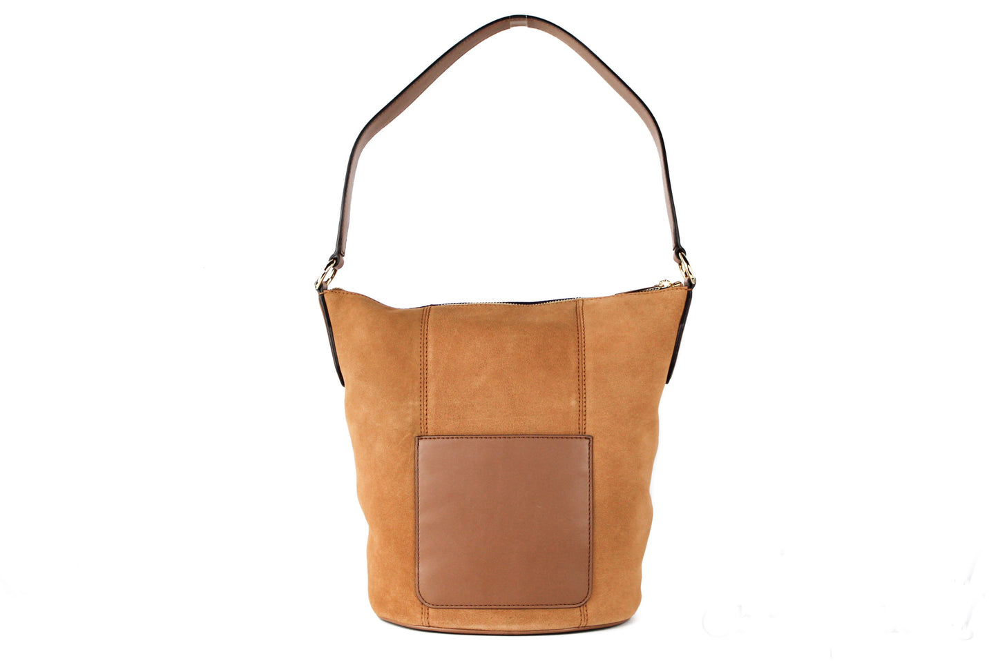 Brooke Medium Pebbled Leather Bucket Messenger Crossbody Handtasche (Gepäck)