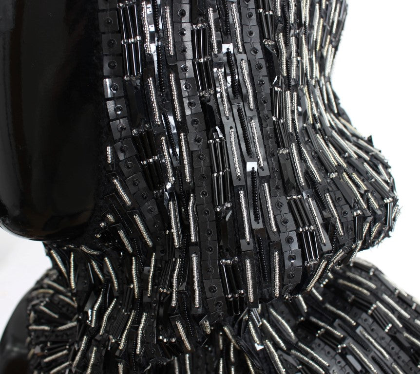 Schwarze Wollkristall-Laufsteg-Häkelhaube