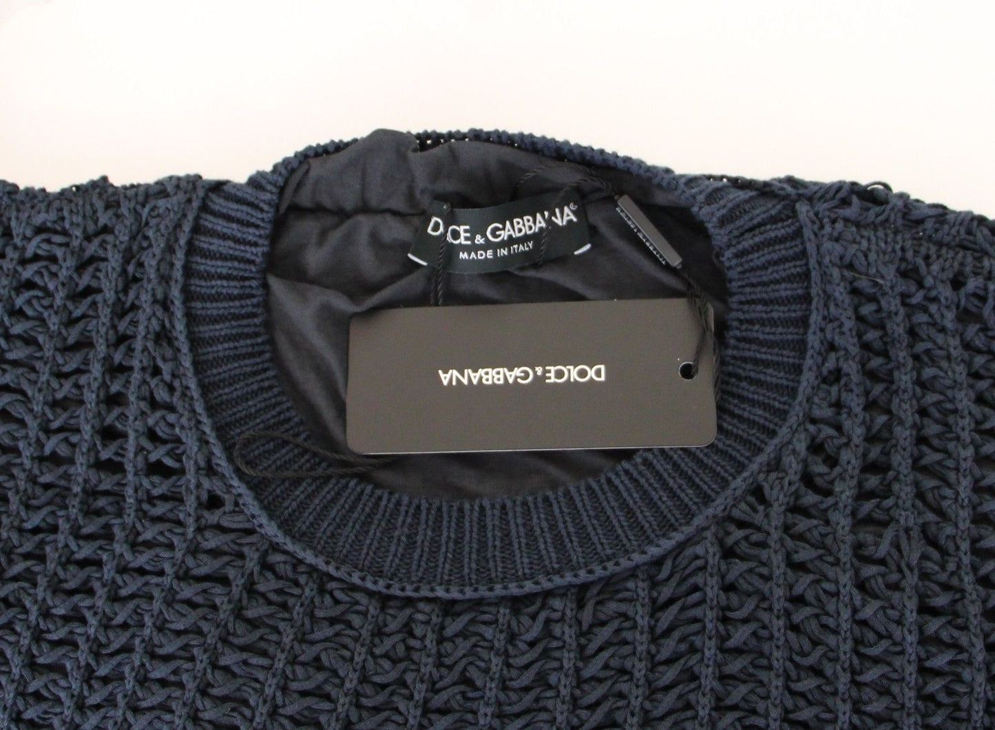 Blauer Runway Netz Pullover Netzpullover