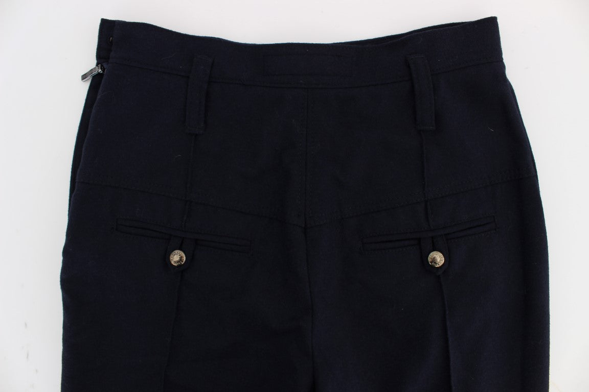 Blaue Schurwollhose Slim Fit Casual Pants