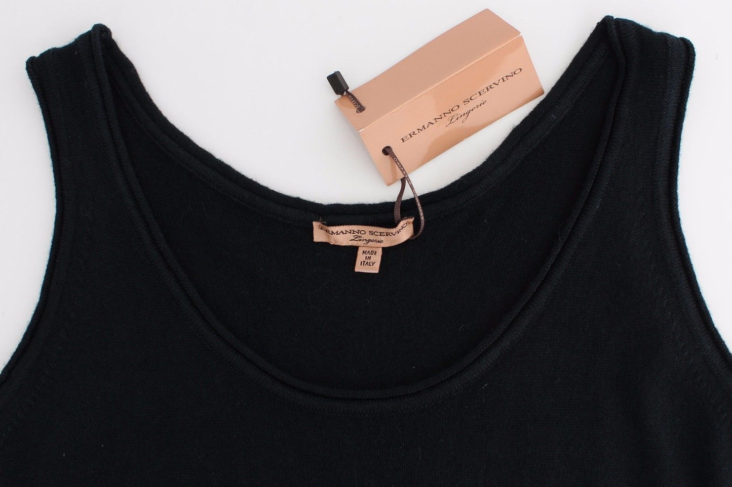 Schwarzes Stricktop Strickpullover 100% Kaschmir