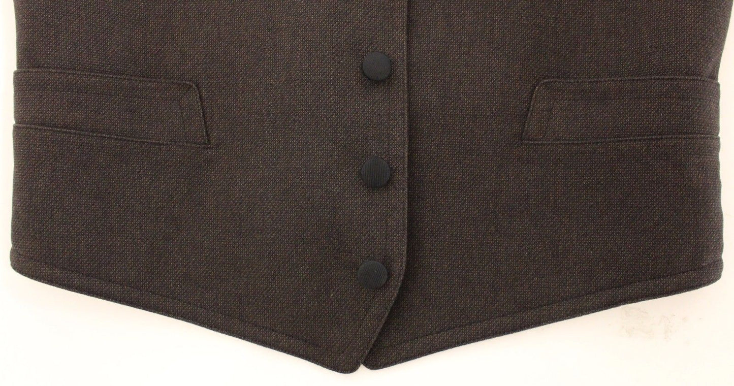 Braunes Baumwollmischung Kleid Weste Gilet