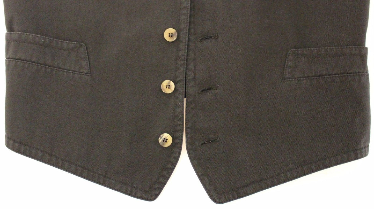 Schwarzes Baumwollmischung Kleid Weste Gilet