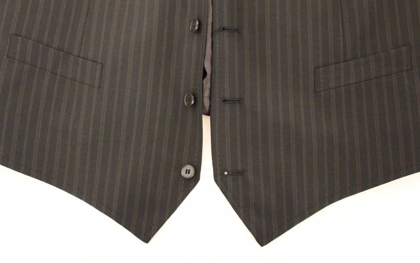 Braun gestreiftes Stretch-Kleid Weste Gilet