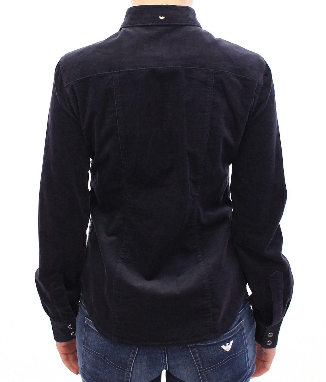 Blaues Stretch-Button-Down-Hemd