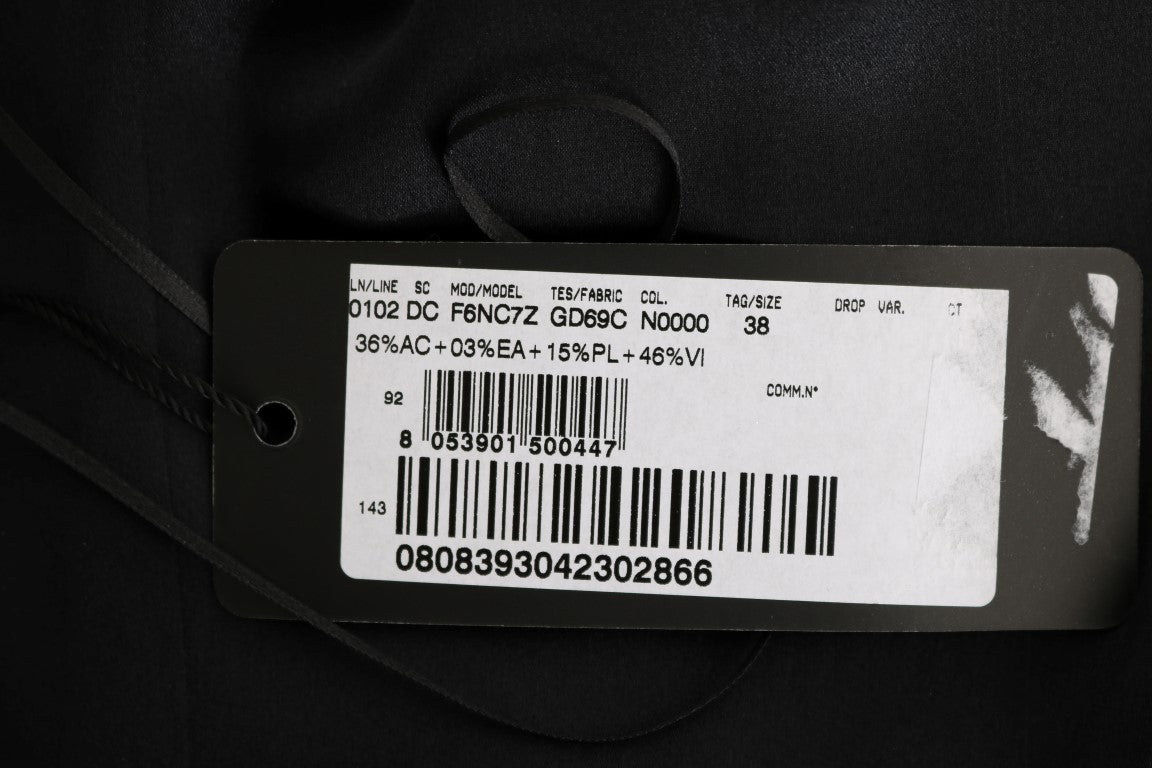 Schwarzes langes Stretch-Maxikleid in Shift-Form