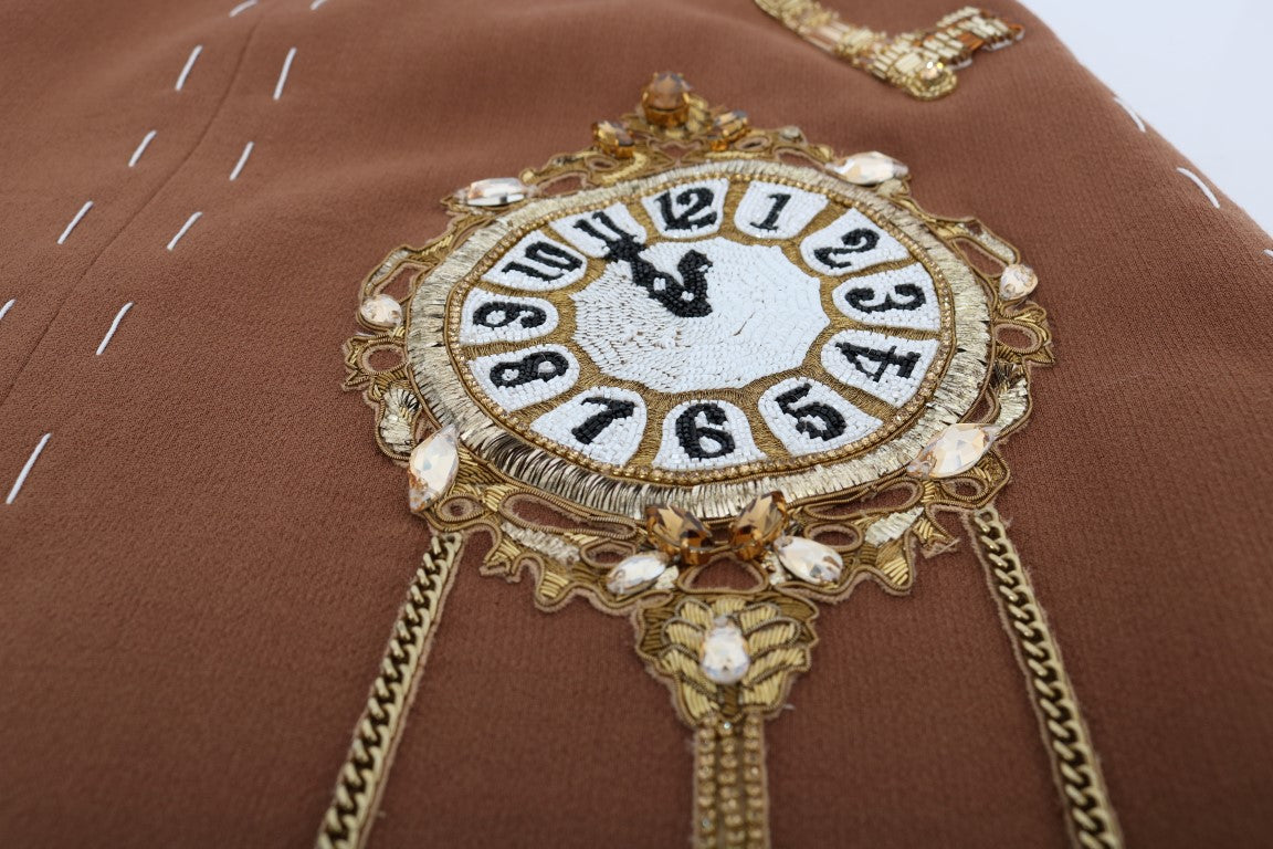 Brauner Kristallbär Schlüsseluhr Wollkleider