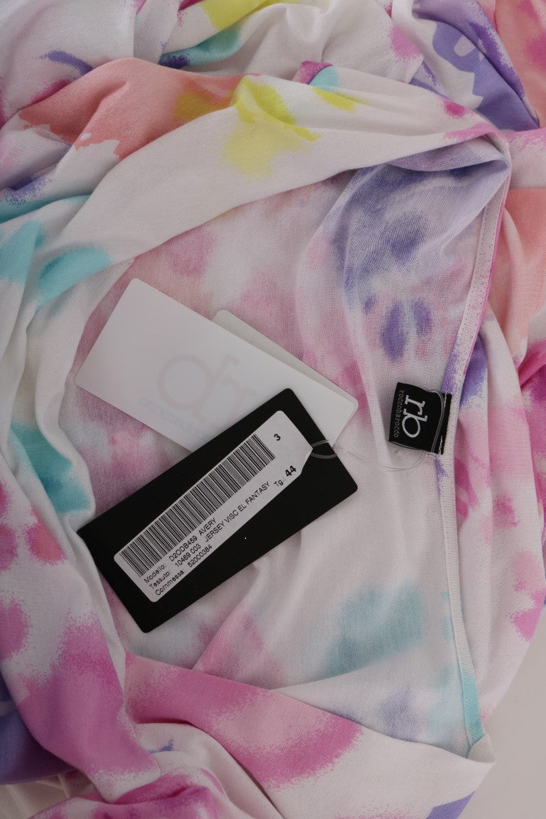 Weißes bedrucktes Bleistift-Etuikleid