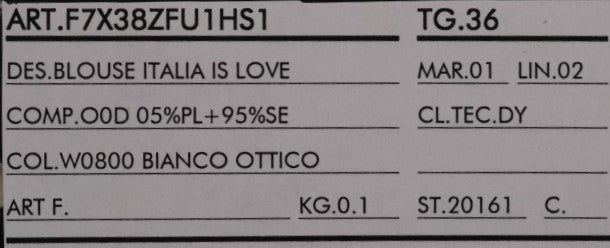 Weißes Seiden-T-Shirt ITALIA IS LOVE Bluse