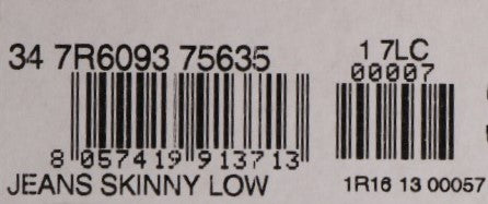 Blau gewaschene Cotton Stretch Skinny Low Jeans