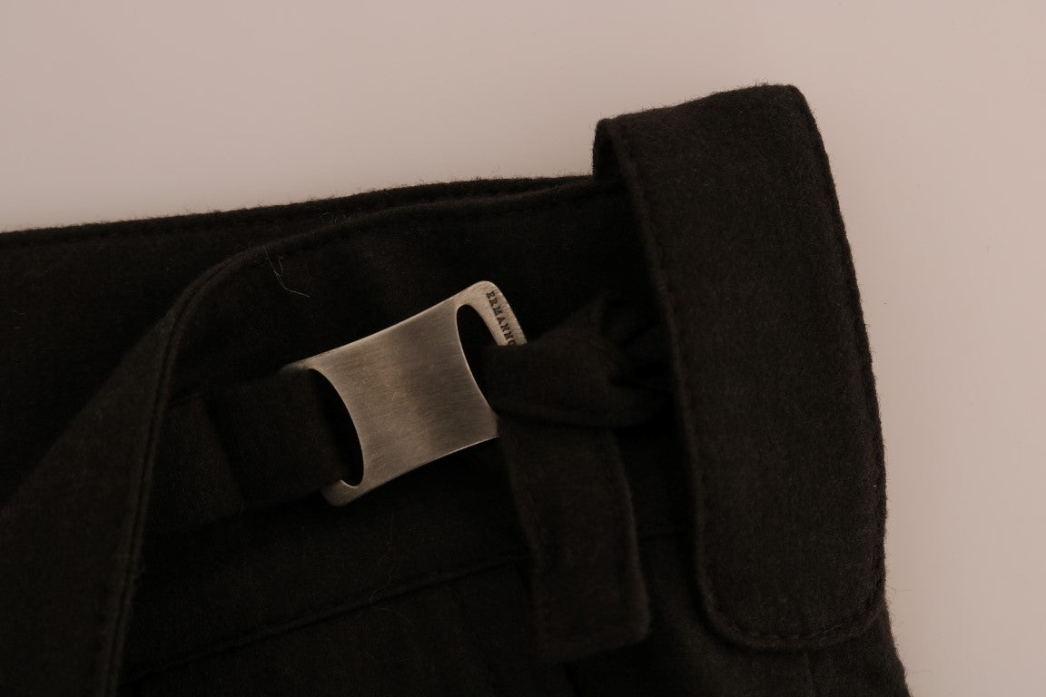 Braune Schlaghosen aus Wolle