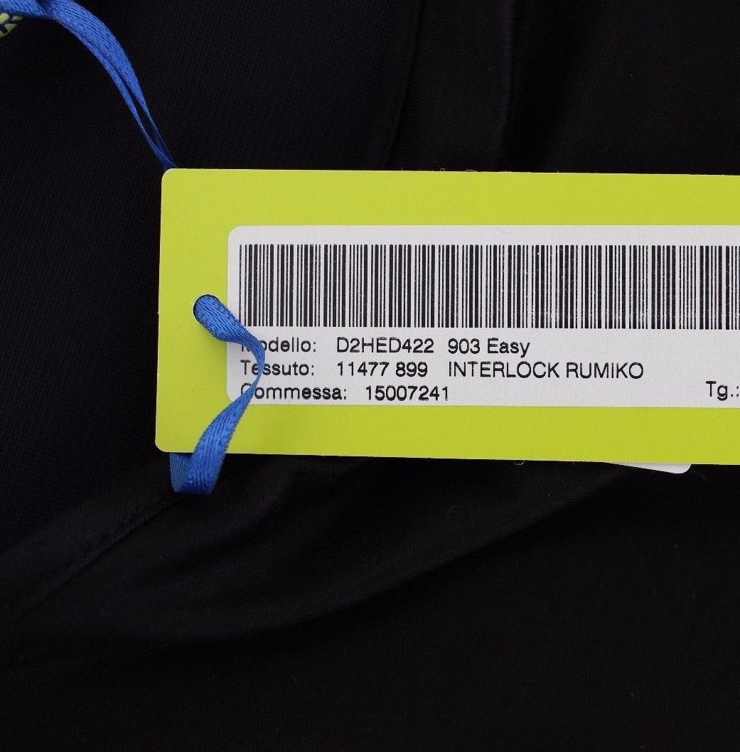 Schwarzes Modal-Seiden-Shift-Kniekleid