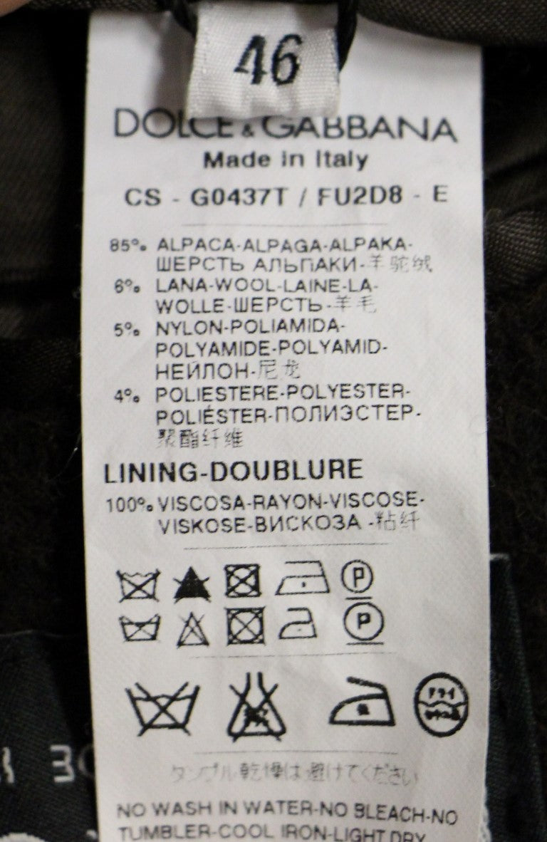 Braune doppelreihige lange Peacoat-Jacke