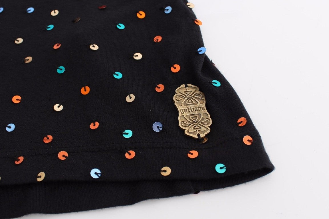 Schwarzes Top mit Paillettenverzierung