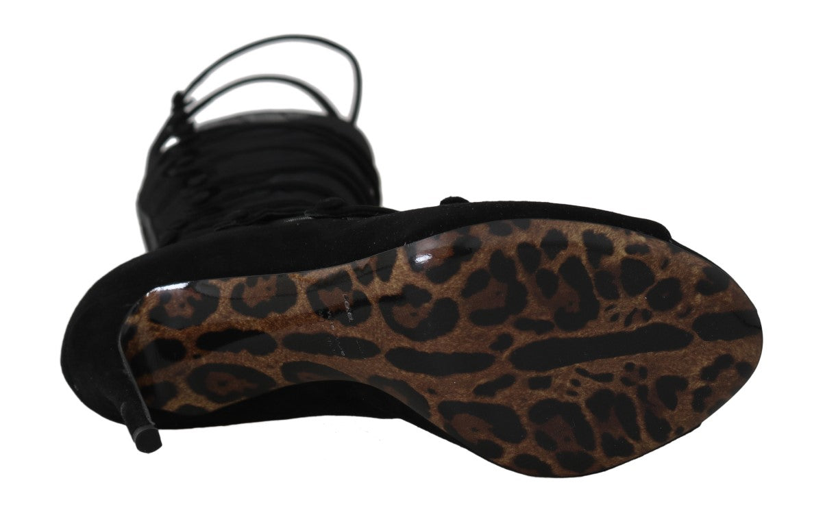 Schwarze Wildleder-Stretch-Riemen