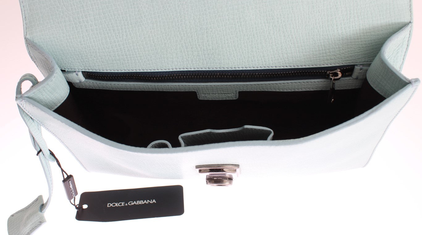 Blaue Leder Nieten Portfolio Aktentasche Tasche