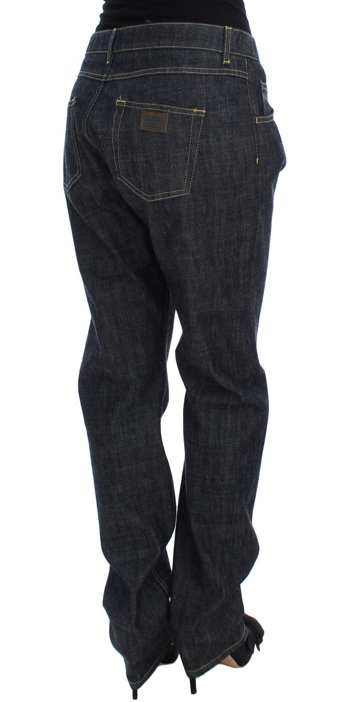 Blaue Oversize-Denim-Jeans aus Baumwolle