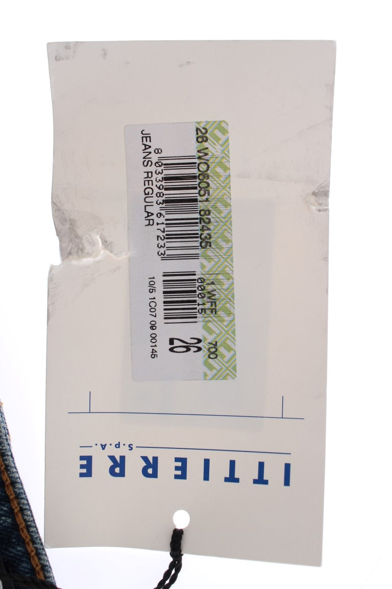 Blaue Waschung Zerrissene Baumwolle Slim Fit Jeans