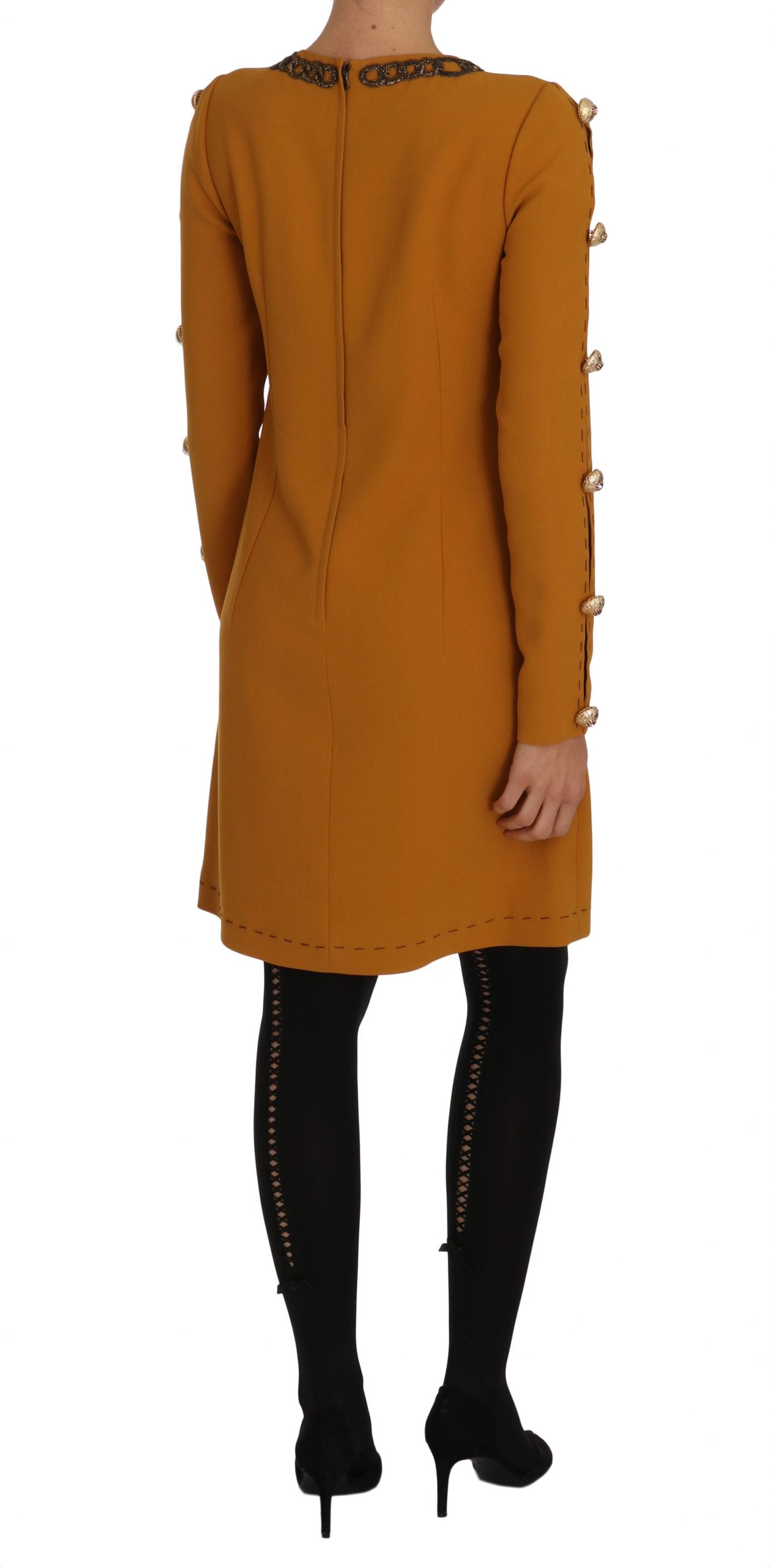 Braunes Mini-Kleid mit Kristallverzierung