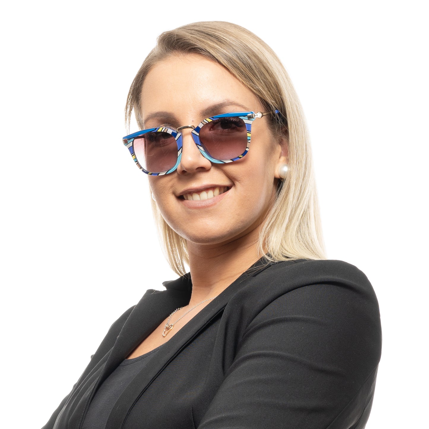 Blaue Frauen Sonnenbrille