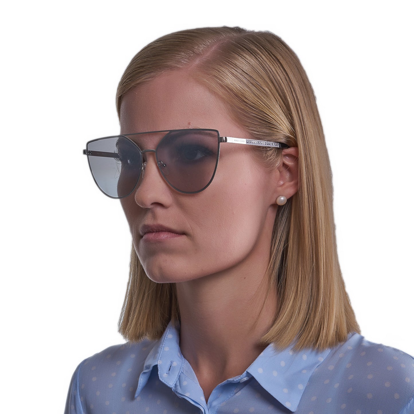 Silberne Frauen-Sonnenbrille