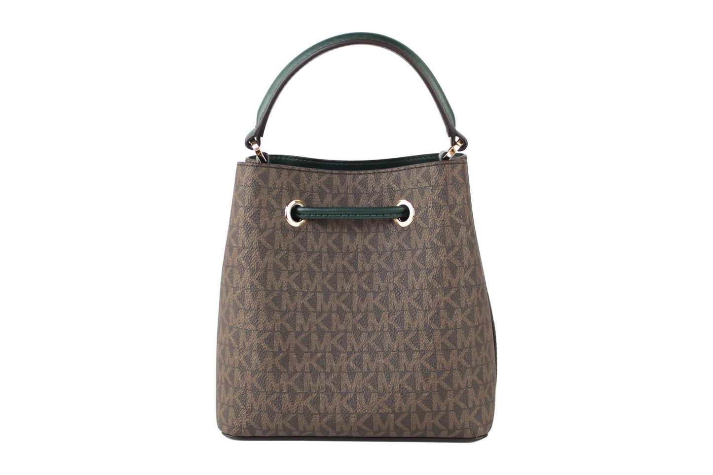 Suri Small Brown/Racing Green Bucket Crossbody Handtasche mit Kordelzug