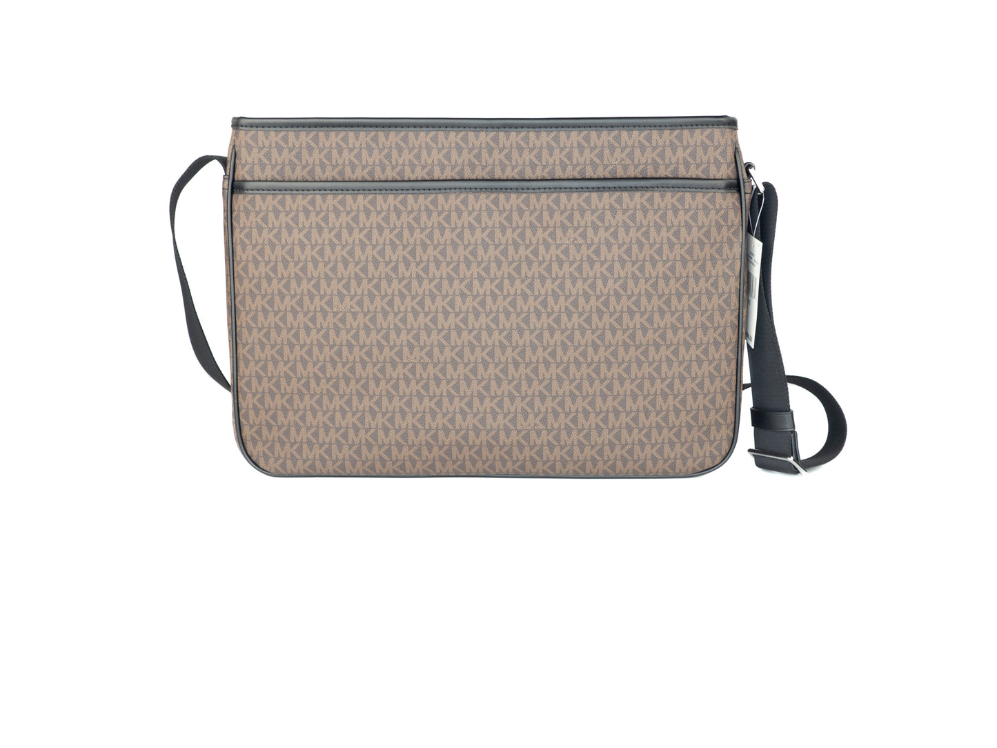 Cooper Large Signature PVC Utility Flap Messenger Crossbody Bag (Braun/Schwarz)