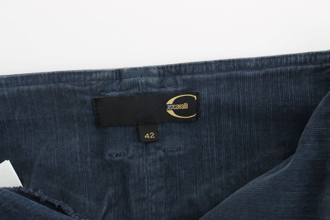 Blauer Bleistiftrock aus Kord