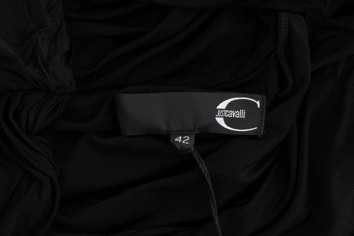 Schwarzes trägerloses Maxikleid