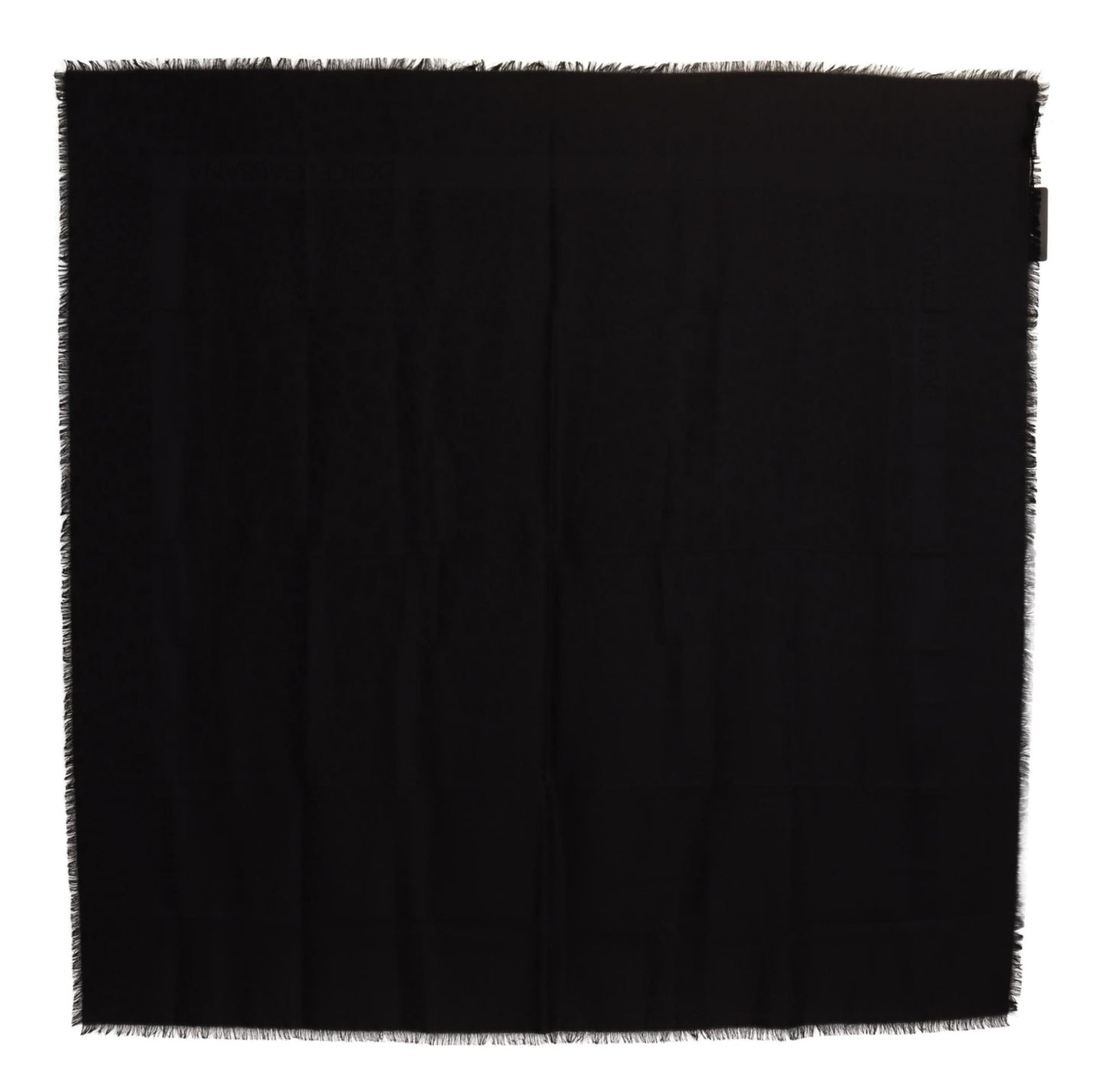 Schwarzer Leoparden-Logo-Schal aus Wolle und Seide Wickelschal