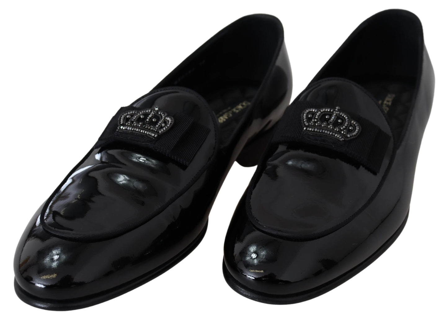 Schwarzes Leder Crown Männer Formale Loafers Schuhe