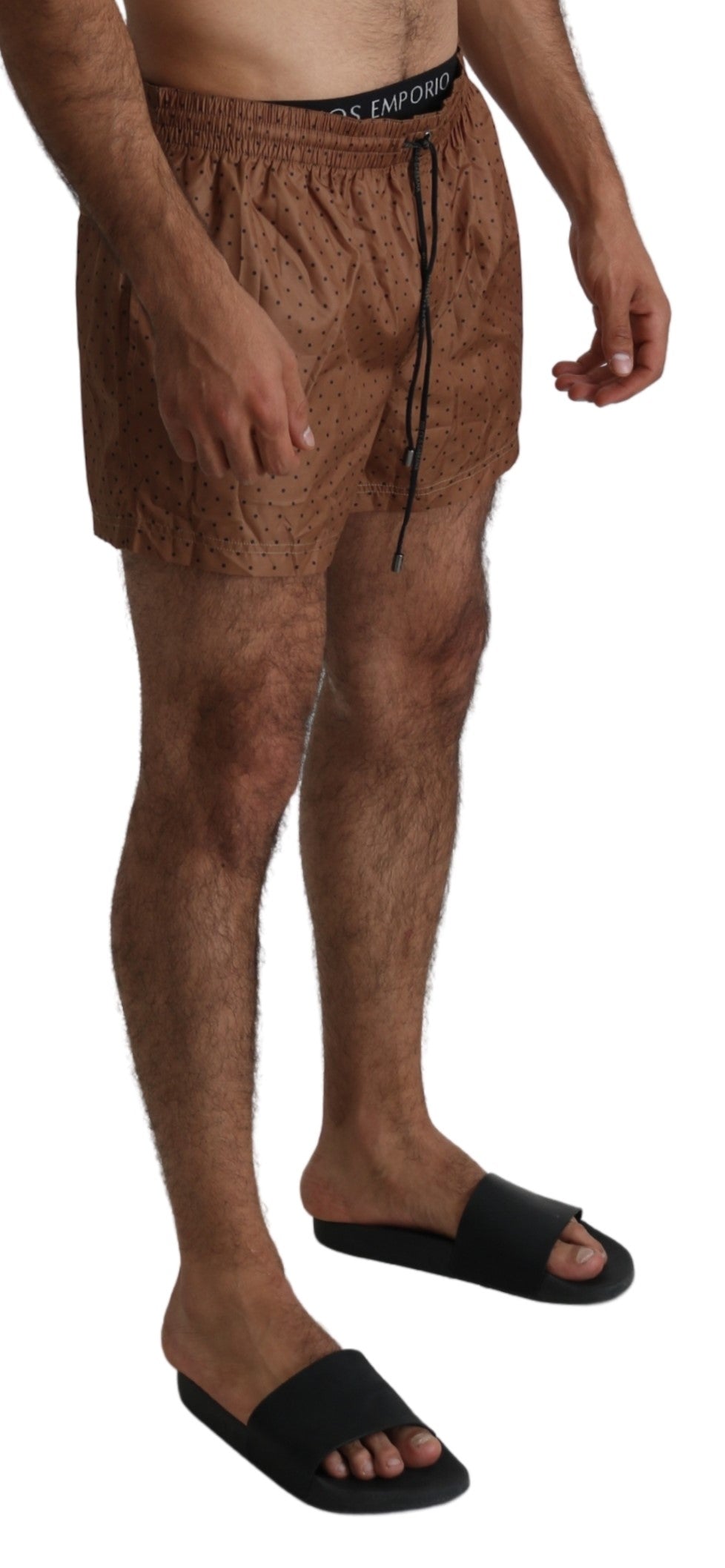 Brown Polka Beachwear Shorts Herren Badeshorts