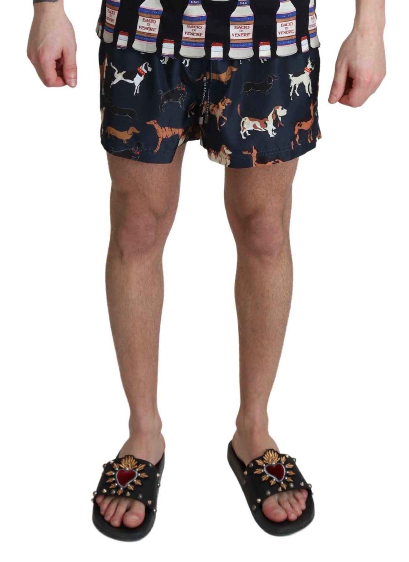 Blauer Hund Print Beachwear Shorts Männer Bademode