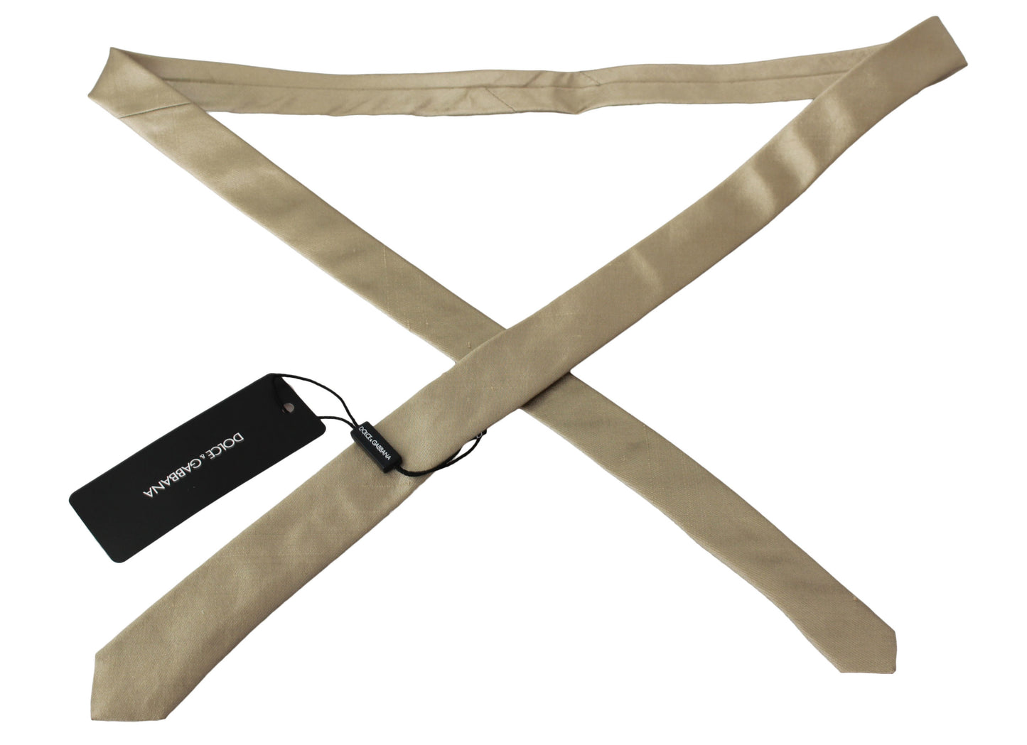 Solide hellbraune Krawatte aus 100% Seide Classic Wide Necktie