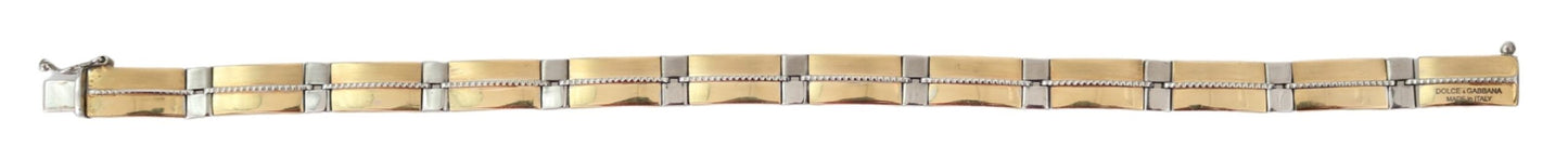 Silber und Gold 100% Messing zweifarbiges Designer Gliederarmband