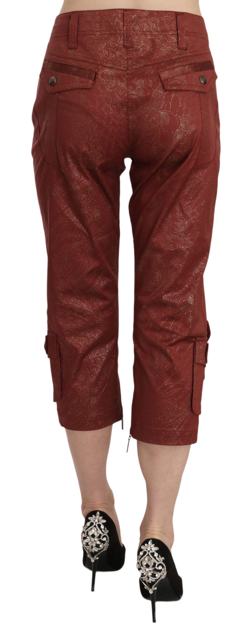 Bordeaux Gold Baumwolle Caprihose Hose