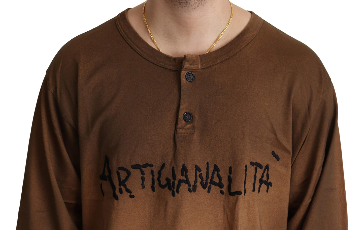 Brauner Artigianalita Pullover aus Baumwolle