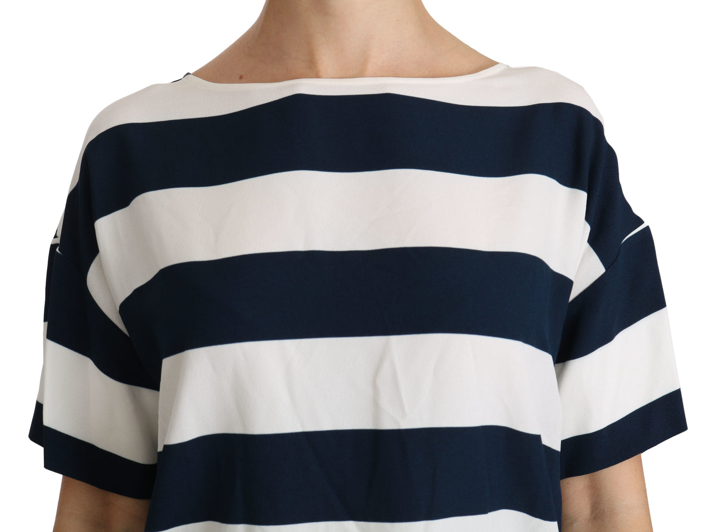 Blau-weiß gestreiftes Blusentop T-shirt