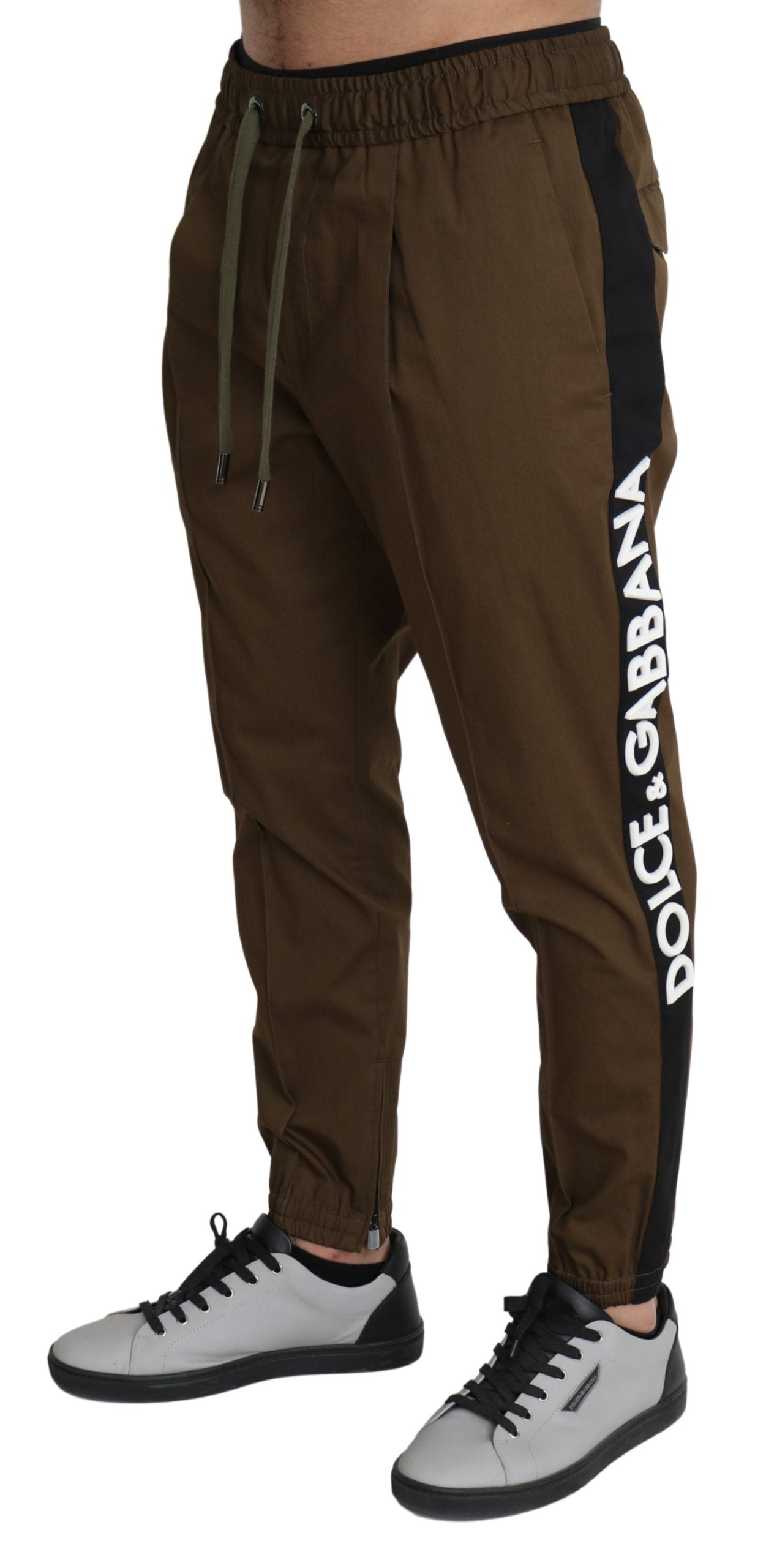 Braune Baumwoll-Stretch-Logo-Sweatpants-Hose