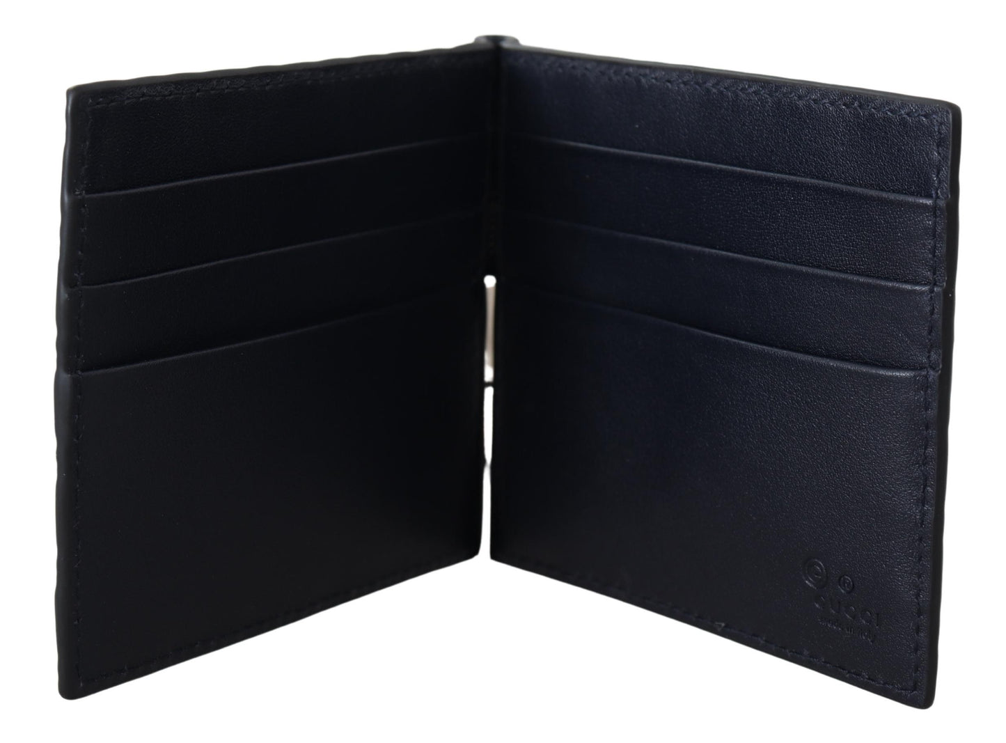 Dunkelblau Microguccissima GG Acero Geldklammer Brieftasche