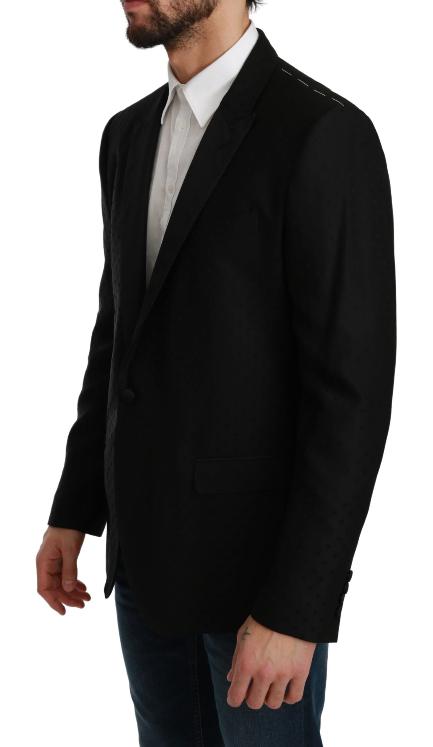Schwarzer Slim Fit Mantel Jacke MARTINI Blazer