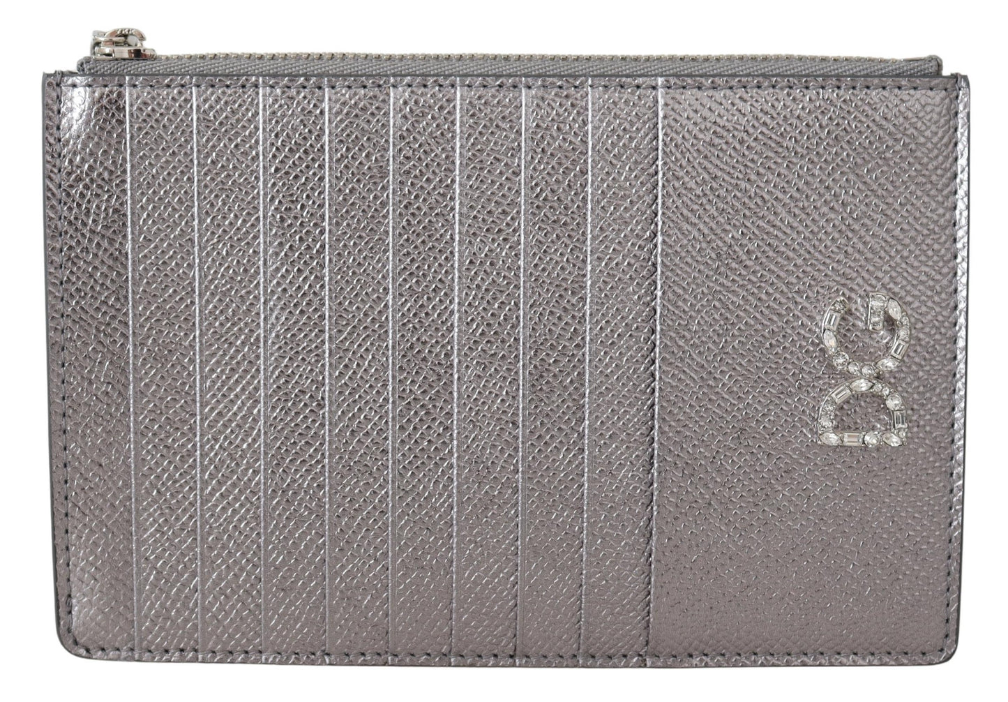 Silbernes Dauphine-Leder-Juwel Logo-Kartenhalter Portemonnaie