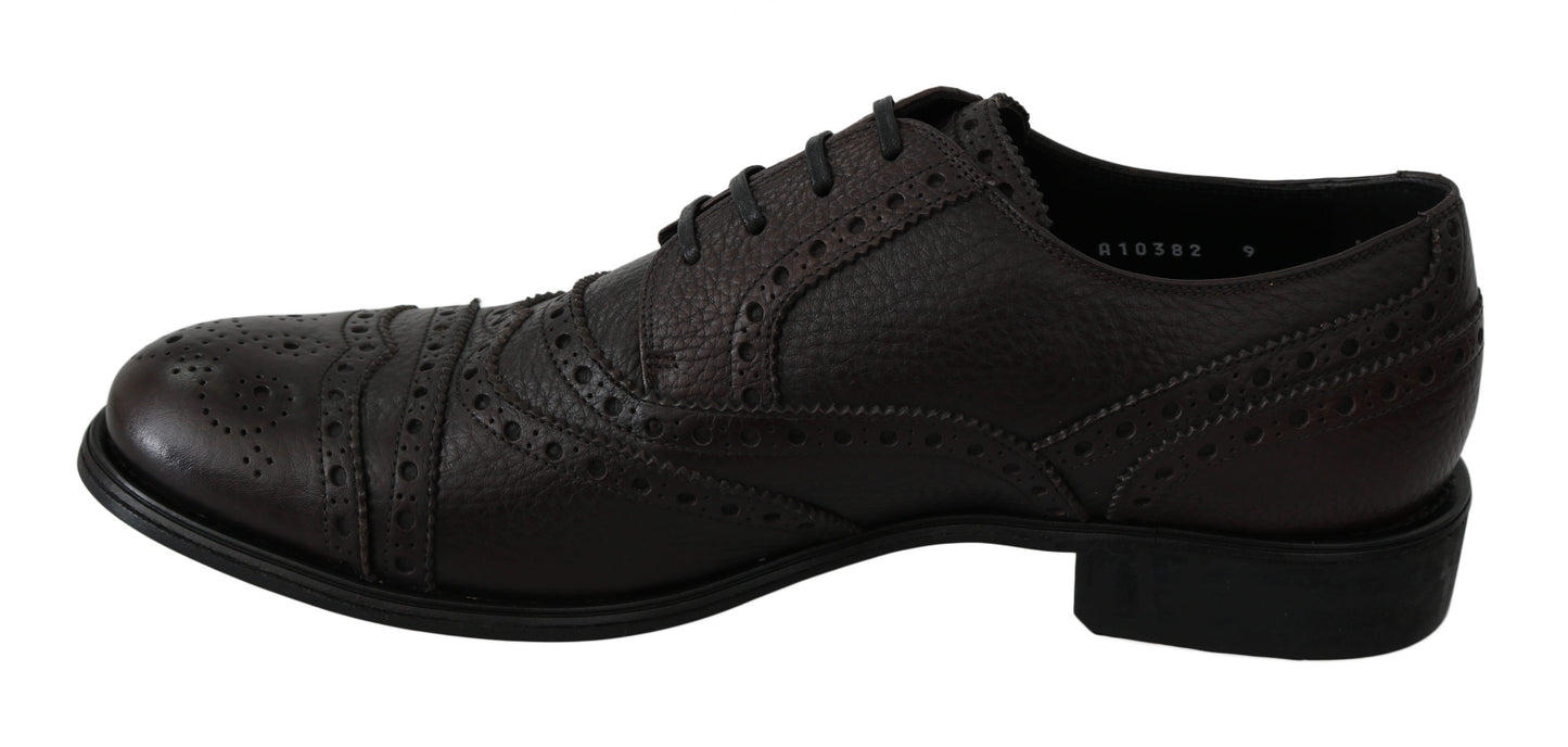 Braune Leder Brogue Derby Dress Schuhe