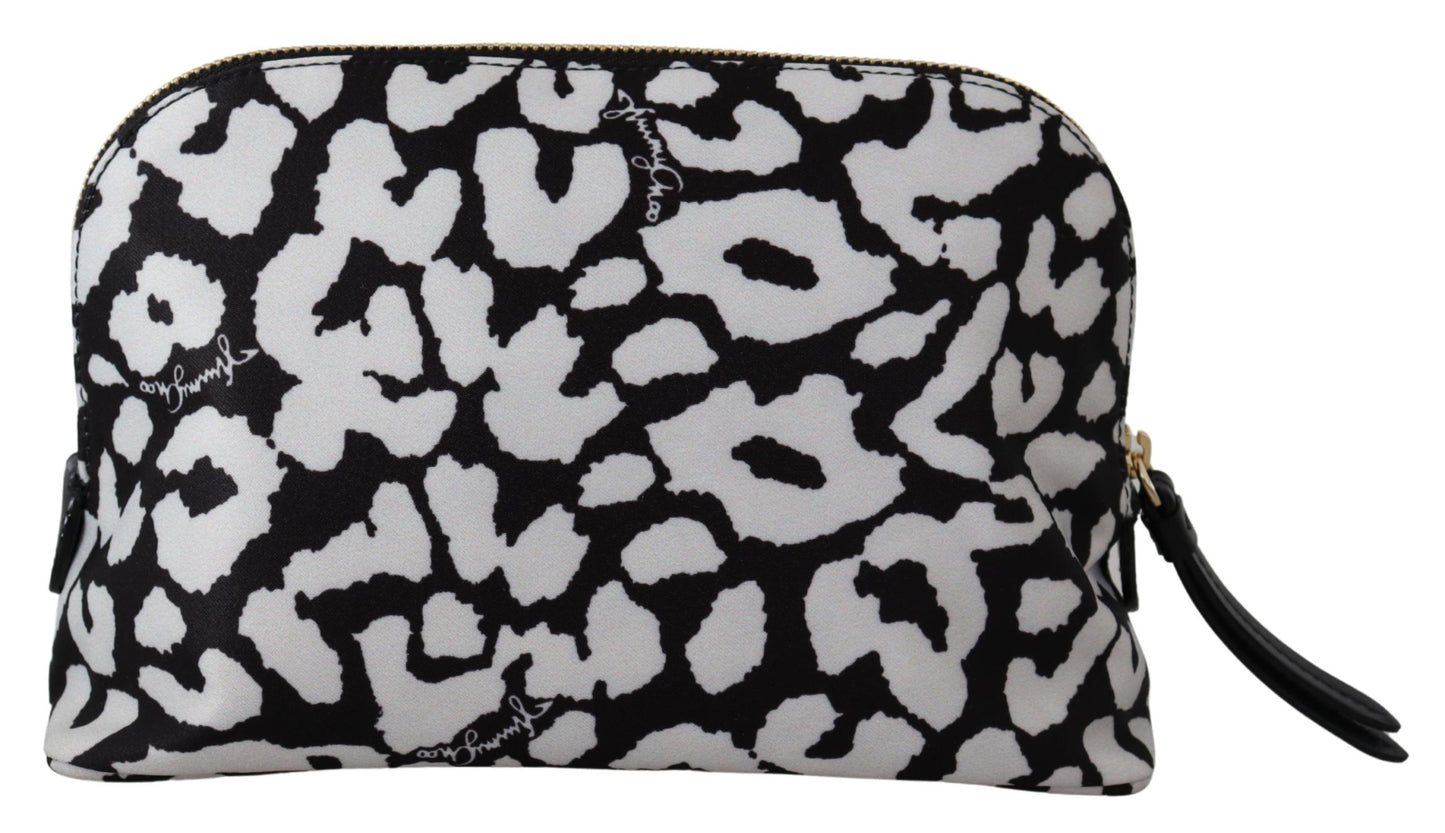 Weiß-schwarzes Nylon Mabrie Onyp Clutch Pouch Tasche